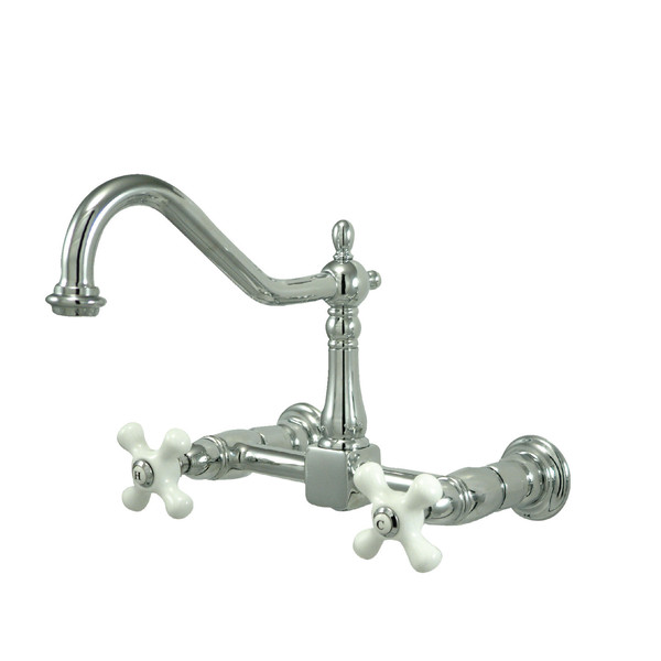 Heritage KS1241PX 2-Handle 8-Inch Wall Mount Kitchen Faucet KS1241PX